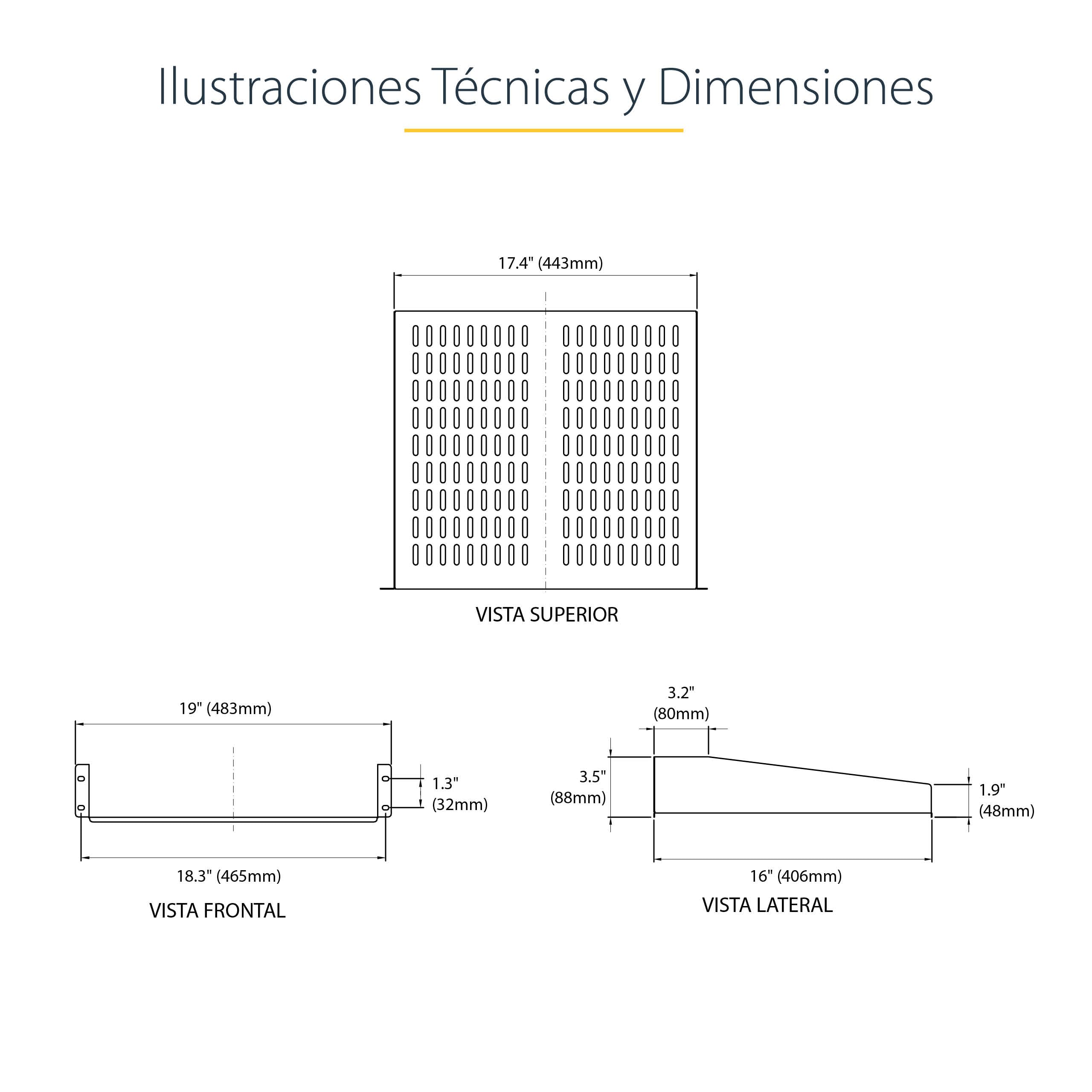 StarTech.com - Soporte para rack de servidores 2U - Bandeja cantilever universal ventilada para rack y estante de equipos de red de 19" - Acero de alta resistencia - 22,7 kg - 48,3 cm de profundidad (CABSHELFV)