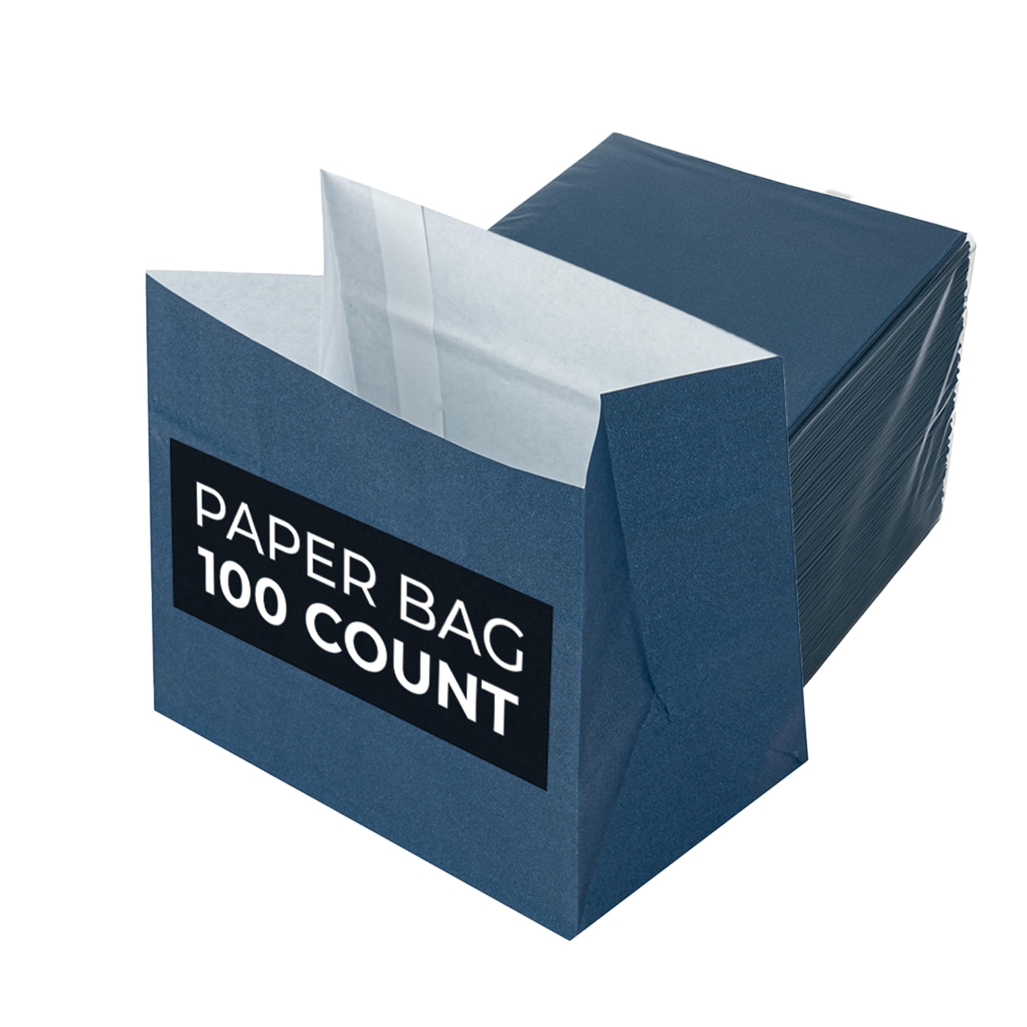 Restaurantware Paper Snack Bags 100 Count 4 x 2.25 x 3.75 Inches Concession Food Bags Disposable Midnight Blue Bags For Bakery Or Café