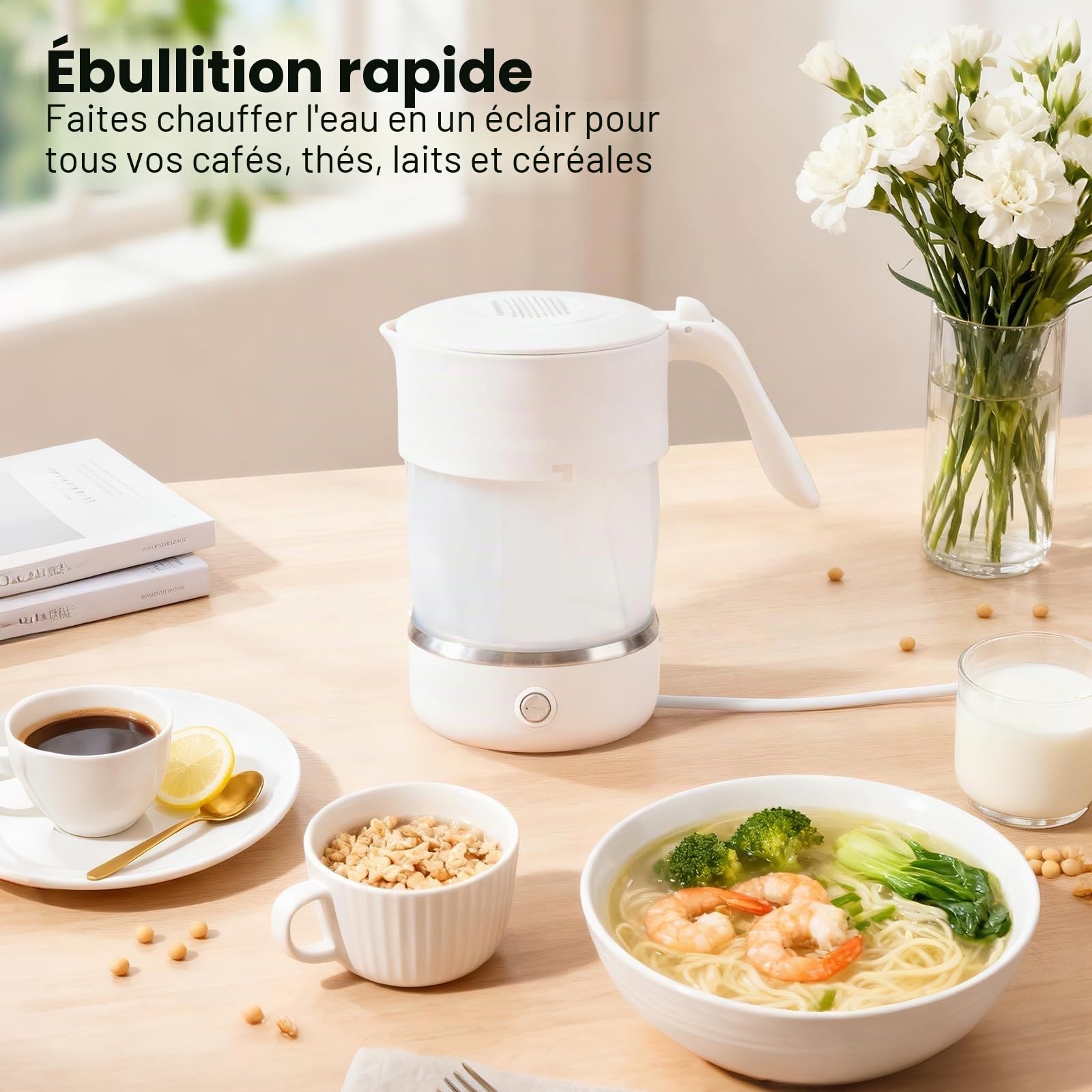 Bouilloire De Voyage 0,5 L, Petite Bouilloire éLectrique Pliable