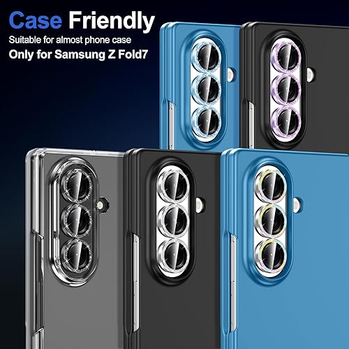 Vista 108 de para Samsung Galaxy Z Flip 7 Protector de Lente de Cámara, Cubierta de Lente de Vidrio Templado con Anillo de Metal Individual, [Fuerte Adhesión] 1