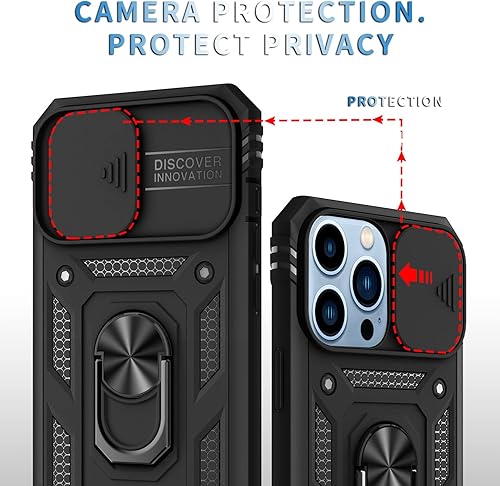 Vista 72 de Korecase Funda de protección para iPhone 12 y 12 Pro Ring Case con cubierta para lente de cámara, grado militar, resistente, de doble capa, cuerpo