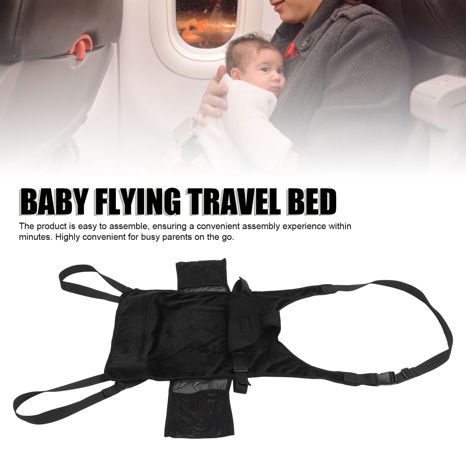 Cama de Viaje Portátil para Niños Pequeños, Extensible para Avión, Artículos Esenciales para Volar con Niños Pequeños.