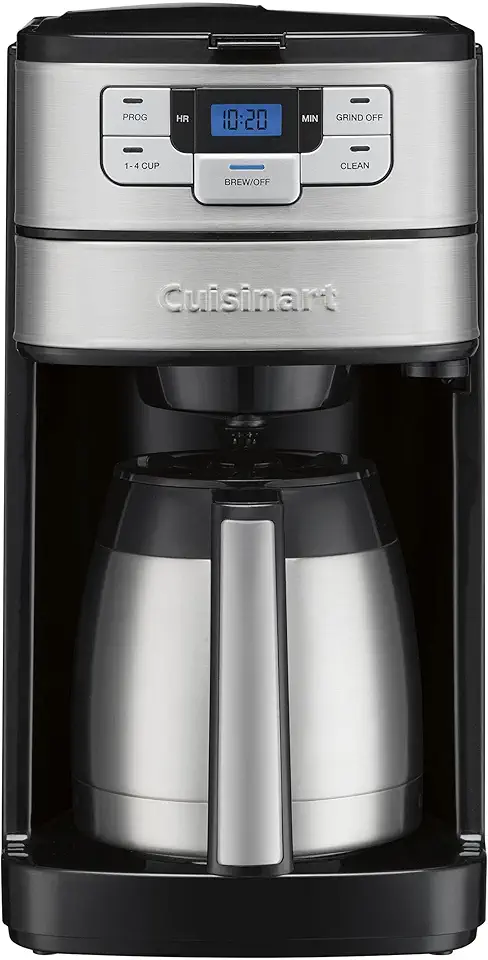 Cuisinart Cafeteira de 10 xícaras de moagem automática DGB-450, preta/prata