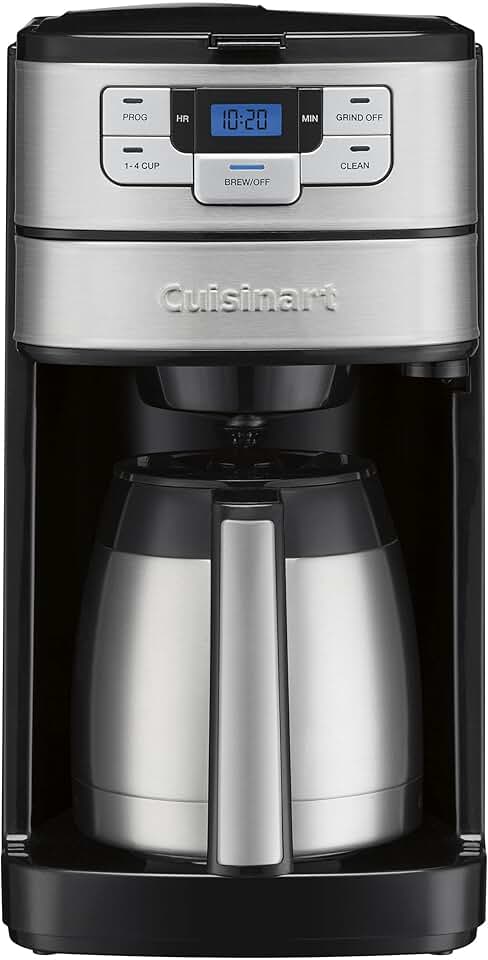 Cuisinart Cafeteira de 10 xícaras de moagem automática DGB-450, preta/prata