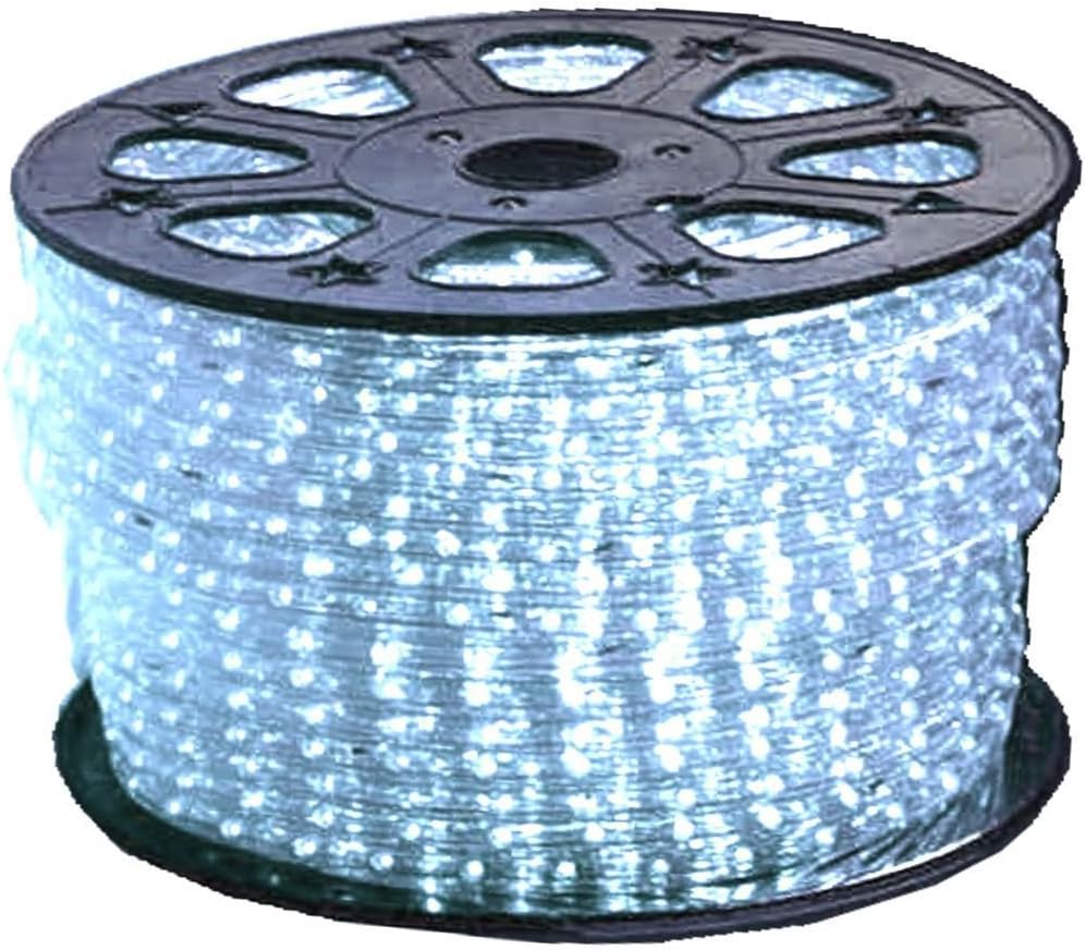 Cool White LED Round Rope Lights 3/8 inch - 150 feet (Crazy Lights Brand)