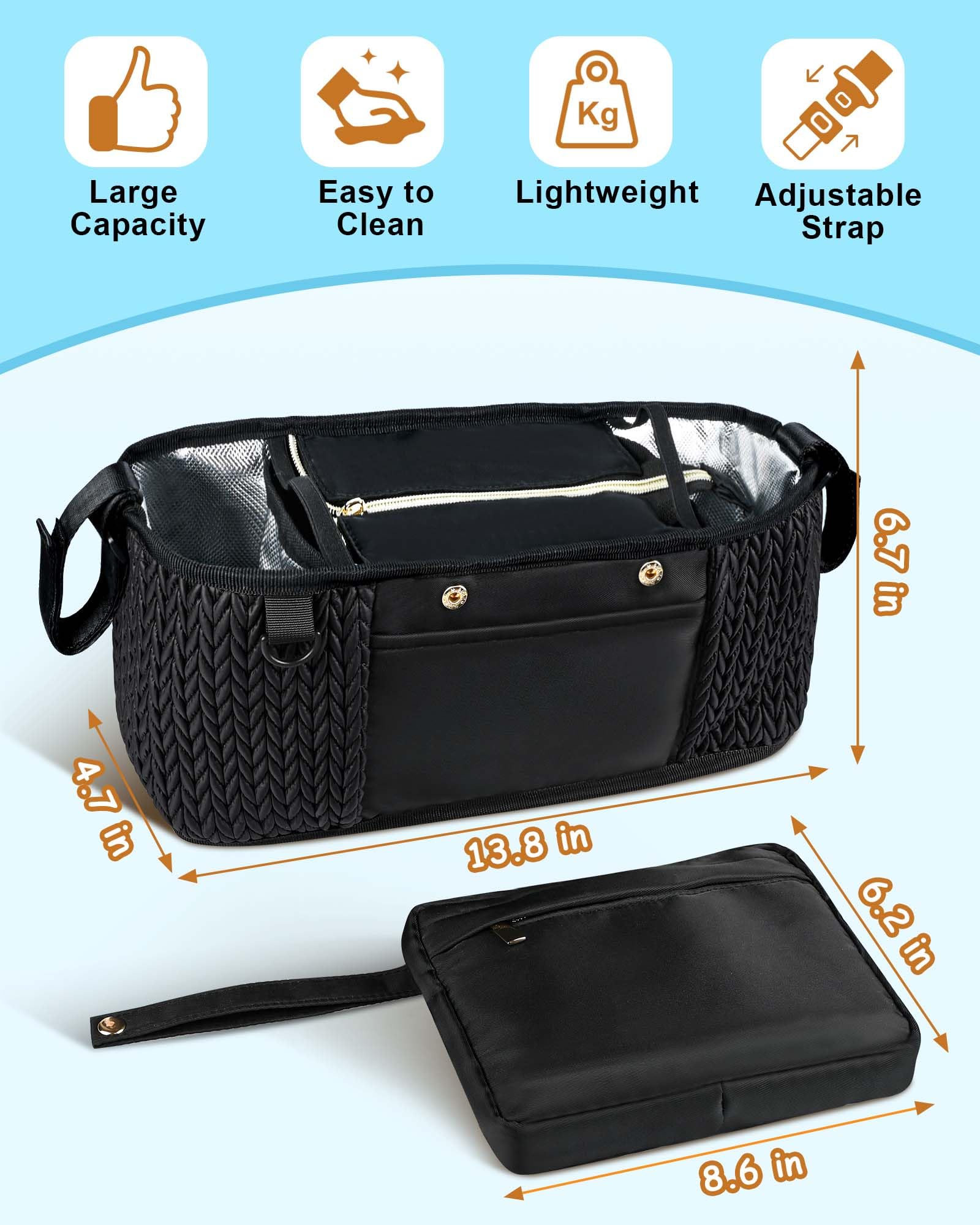 Universal Stroller Organizer With Insulated Cup | Ubuy