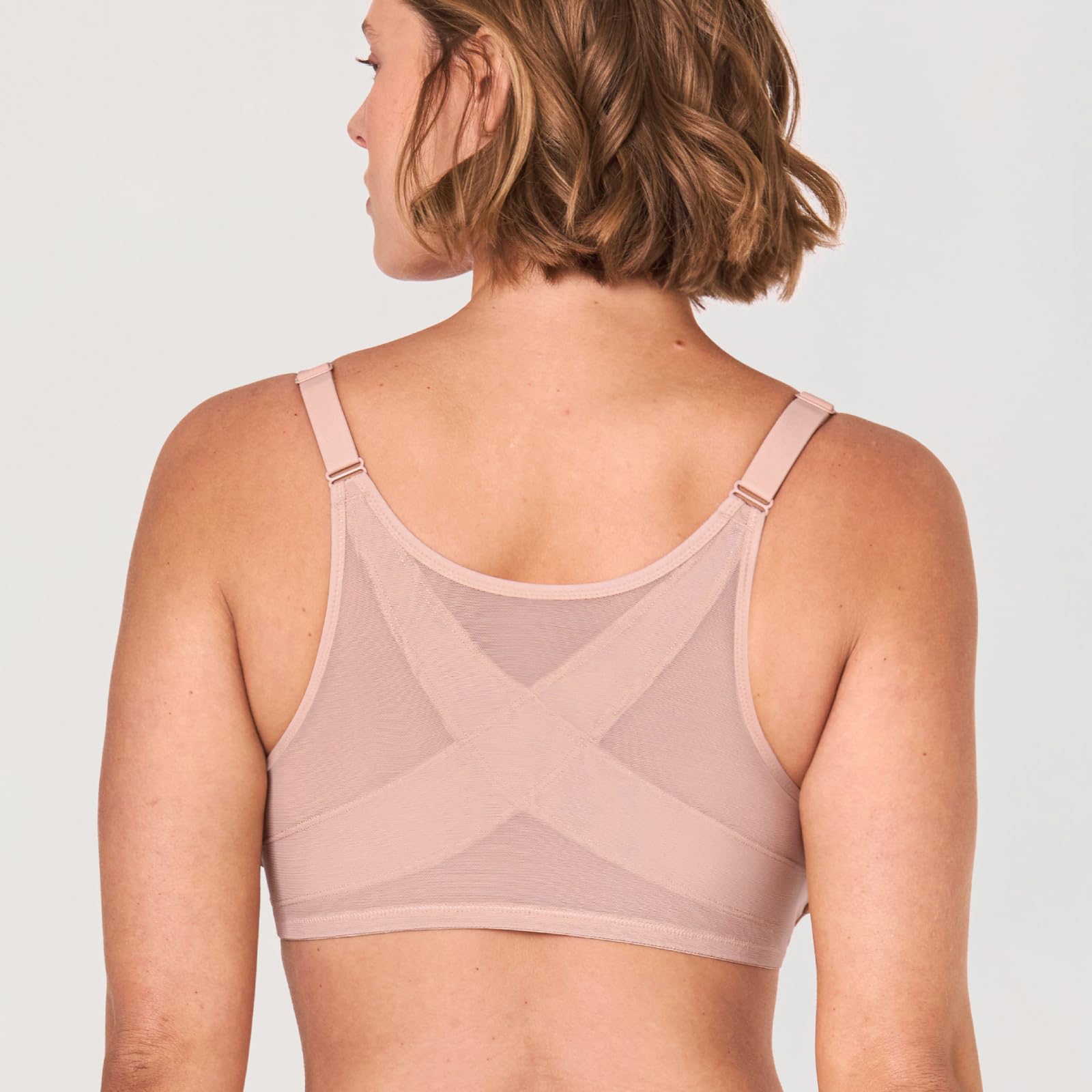 DELIMIRA Sujetador Corrector Espalda Mujer | Cierre Delantero, con Aros, Tallas Grandes, sin Relleno, Encaje