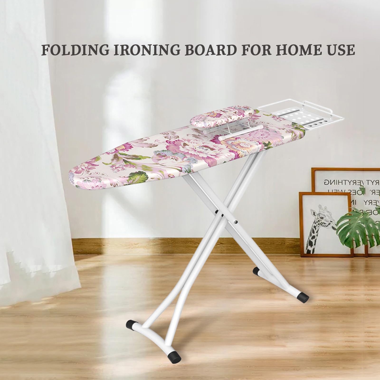 ASSE da Stiro Verticale Pieghevole con Poggiaferro A Vapore, Supporto da Stiro Antiscivolo Superficie da Stiro (39''*13'')(Style3)