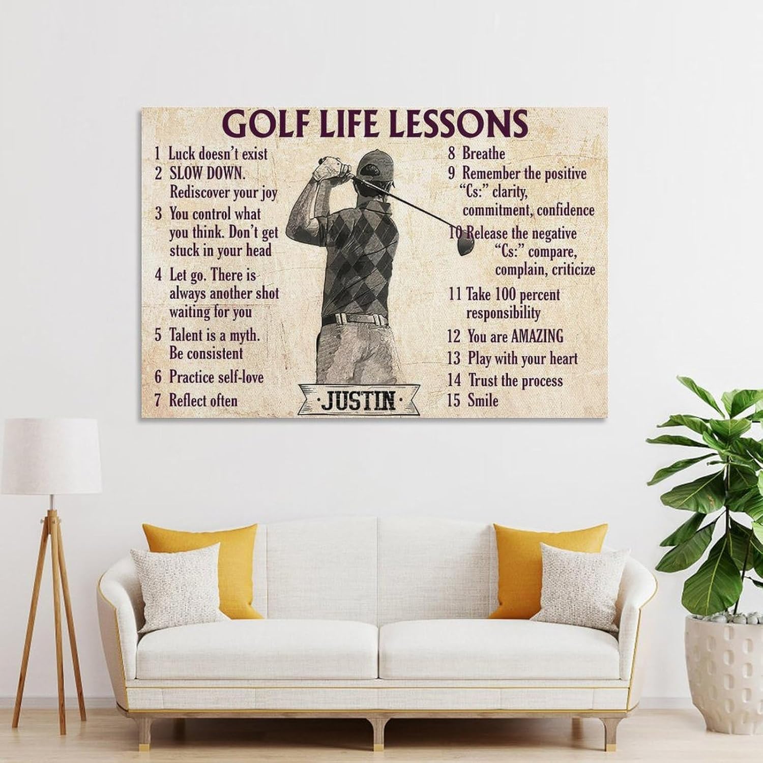 Golf Life Lessons Poster Motivational Sports Canvas Wall Art Aesthetic Decorative Painting Living Room，Bars Cafes, Restaurants, Pool Halls And Hotelsstyle 12x18inch(30x45cm) - Image 3
