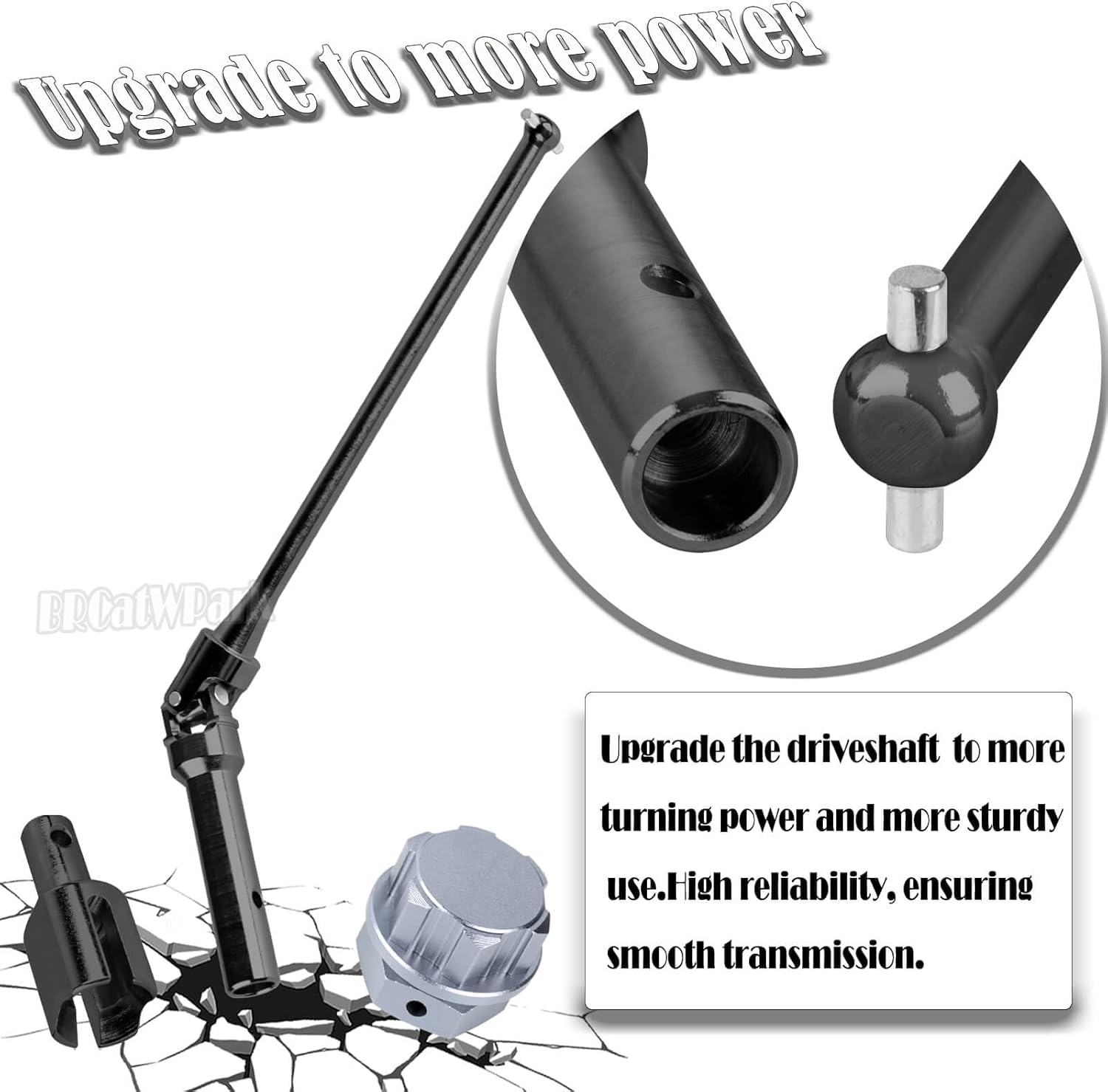 RC Drive Shaft Axles & Diff Outdrive Upgrades Part for 1/5 KRATON 8S BLX/Outcast 8S BLX,4PCS Front Rear CVD Driveshaft w/Wheel Hex Nuts Hop Ups,Black & Titanium