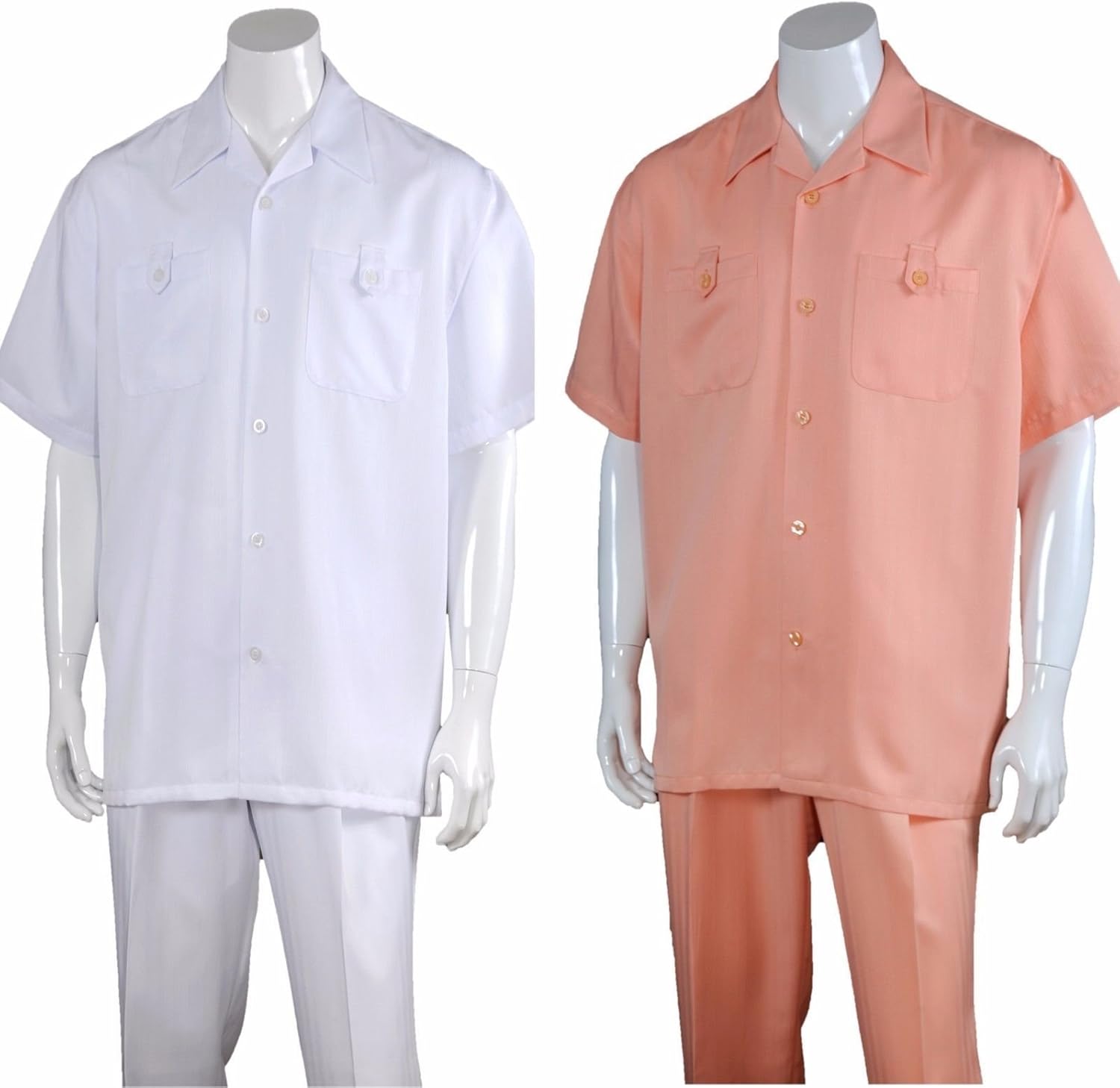 Fortino Landi Solid Casual Short Sleeve Walking Suits 2963