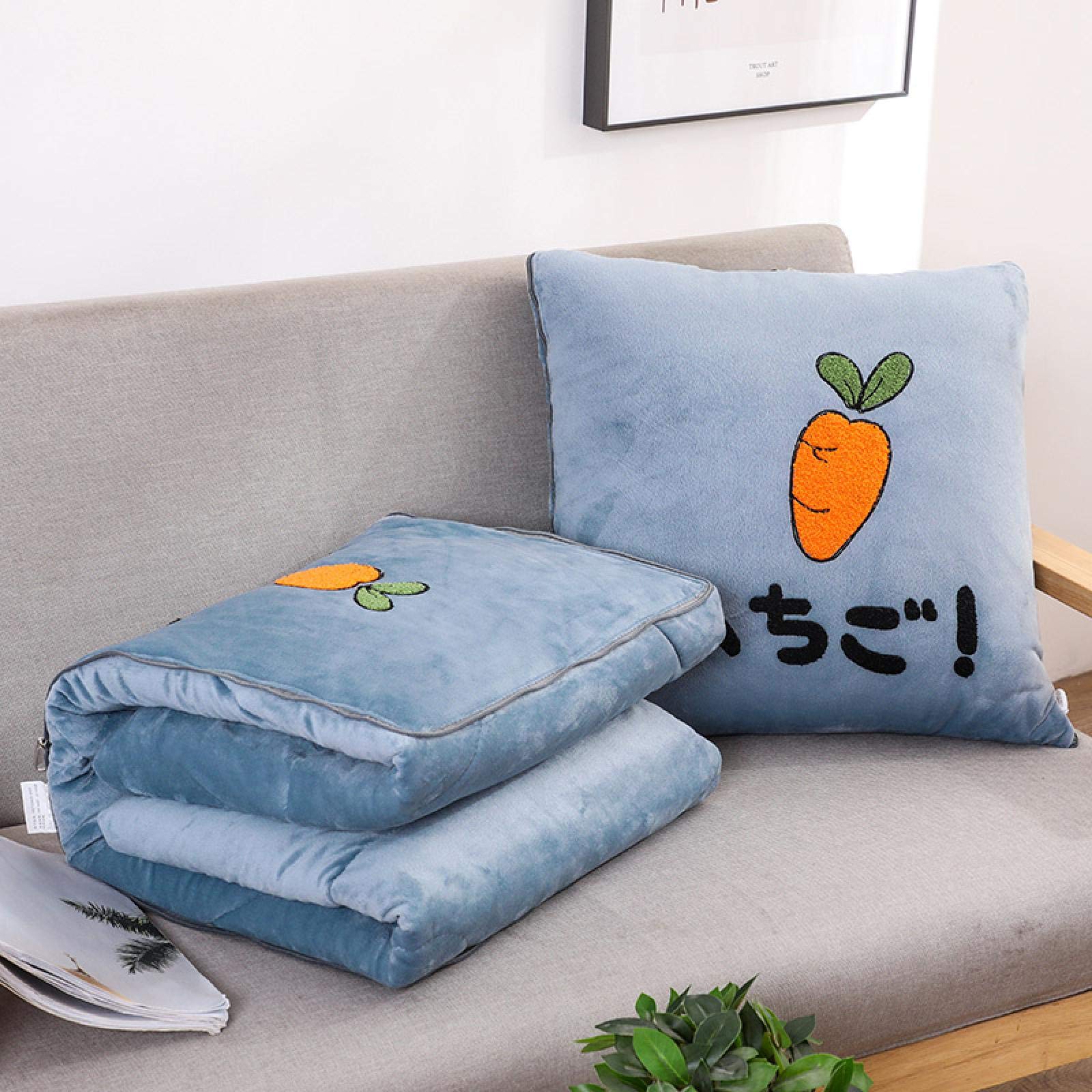 OIFAODAO Blanket pillow, 2 In 1 Cushion Throw Pillows,travel pillow blanket, in,Flannel Blanket in Car