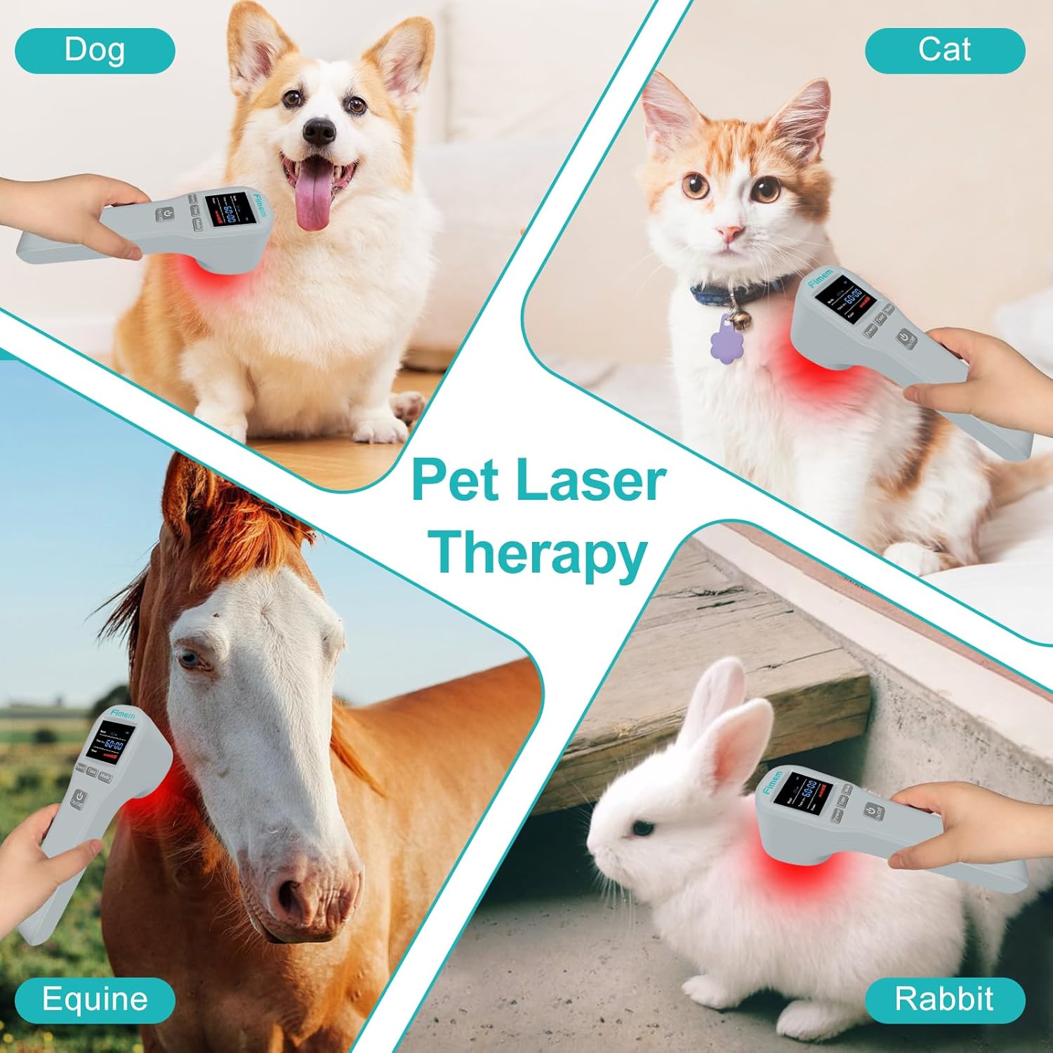 Cold Laser Therapy Device for Dogs, Infrared Light Therapy for Pain, 2x940nm+2x850nm+16x650nm, Handheld Red Light Therapy Device for Cats Horse, Low Level Light Therapy for Pets HIPS Joint Pain
