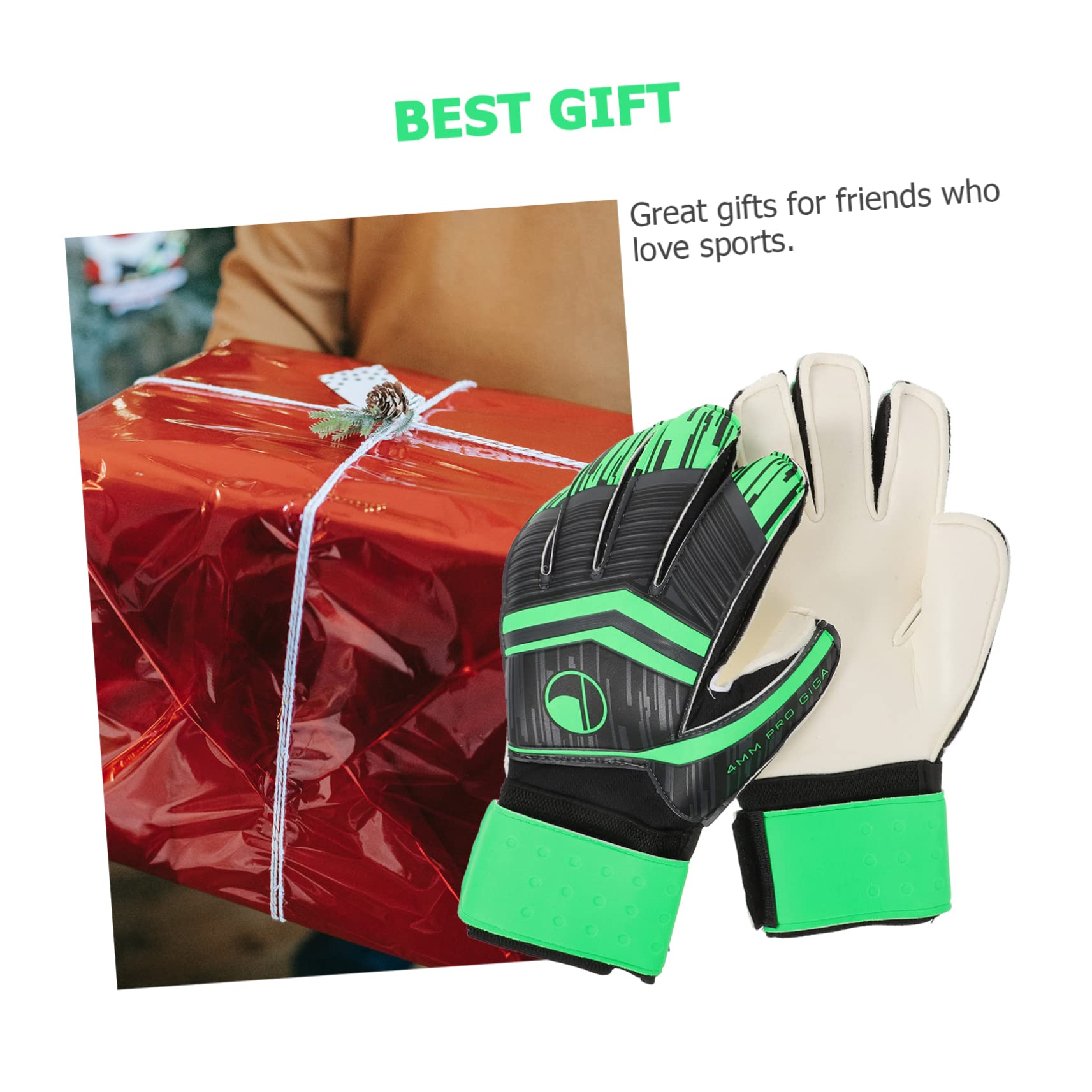 Mipcase Gloves Youth/Adult Training Gloves Goalkeeper Glove Strong Wrist Support Adjustable Fit