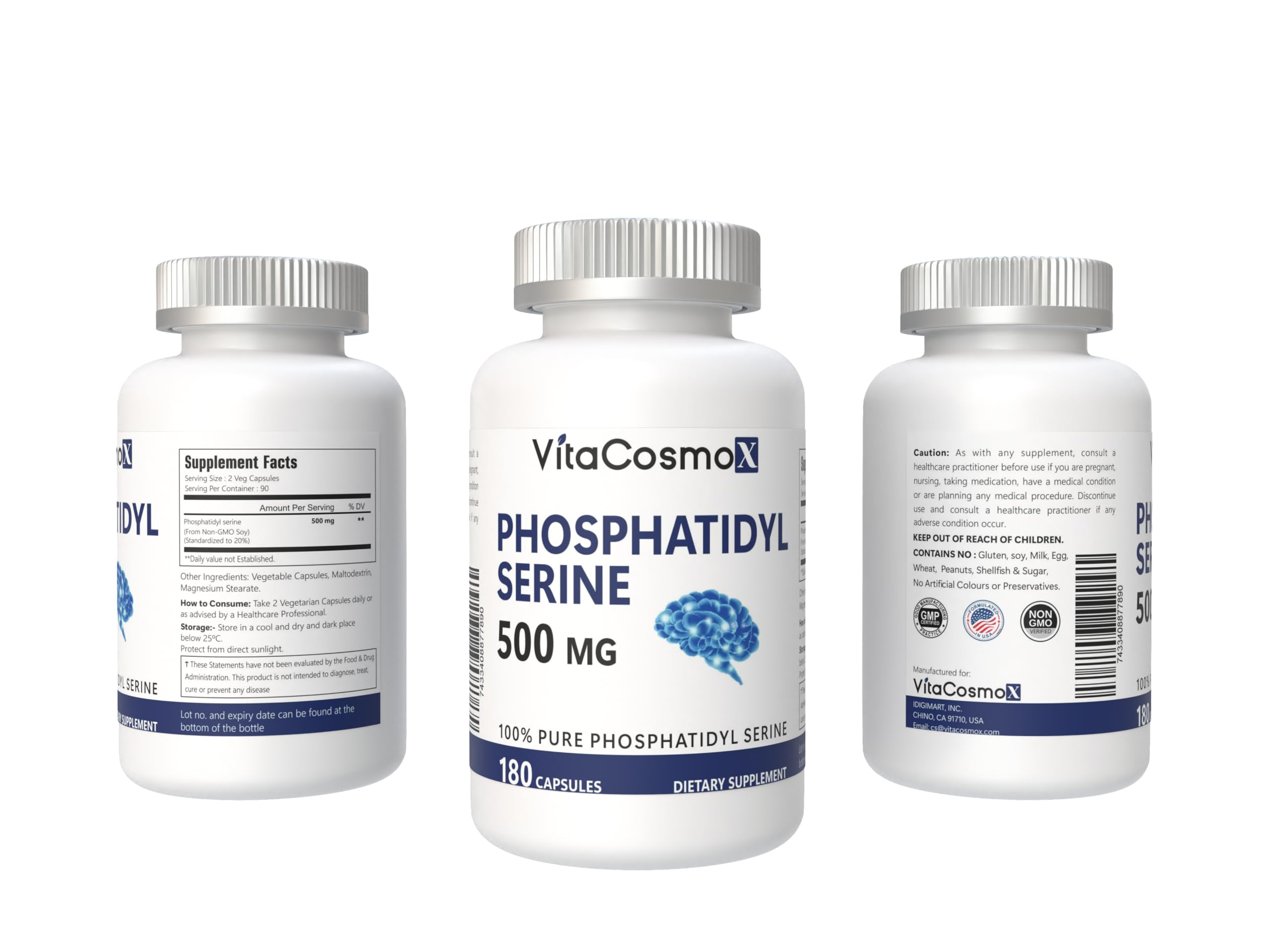 Phosphatidylserine, 500mg, 180 Veggie Capsules - 90 Servings, Gluten Free, Non-GMO, and Vegetarian Friendly — Amazon image 4