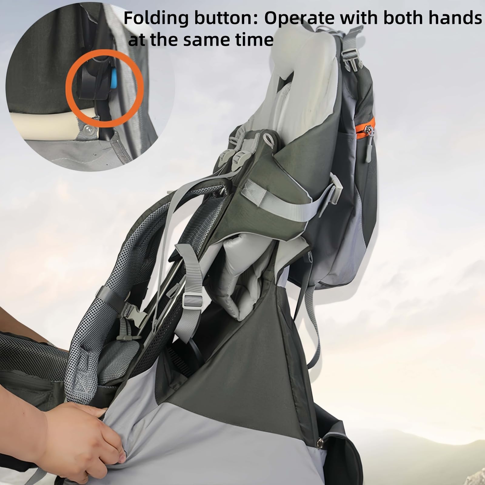 Mochila portabebés para Exteriores - Portabebés para Senderismo con protección Solar y contra la Lluvia, diseño Plegable y Gran Capacidad de Almacenamiento Viajes y Senderismo