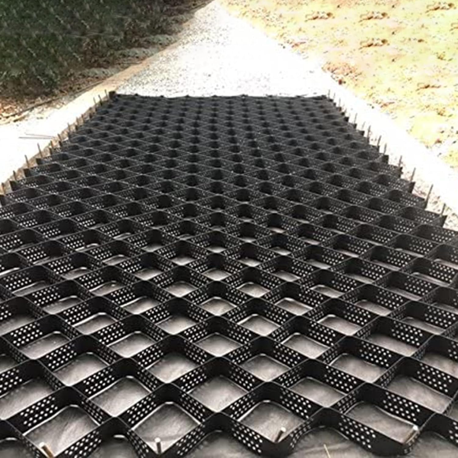 Géogrille de stabilisation de gravier 6x6m haute résistance pour charges lourdes