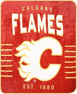 Nemcor NHL Calgary Flames Plush Super Soft Blanket (60x70), All Season Throw for Bed, Couch, Sofa, Game Room Red