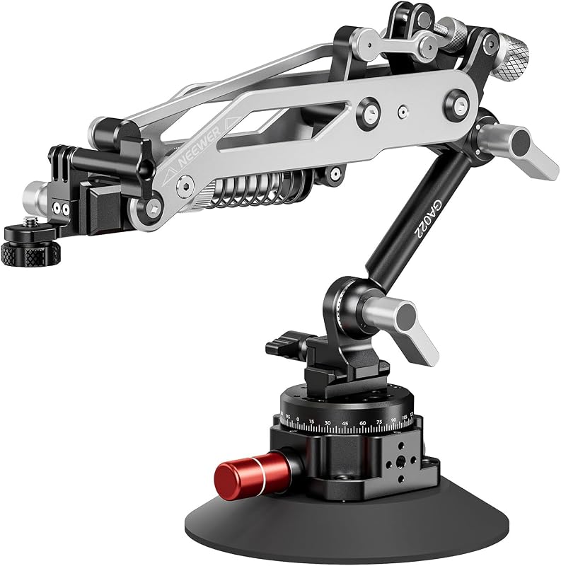 Vacuum Suction Cup Car Mount for Action Camera w/Hydraulic Boom Arm | NATO Rail, Compatible with DJI Osmo Pocket 3 Insts360 X5 X4 X3 Hero Adapter Holder, 18oz/500g Max Load, GA022