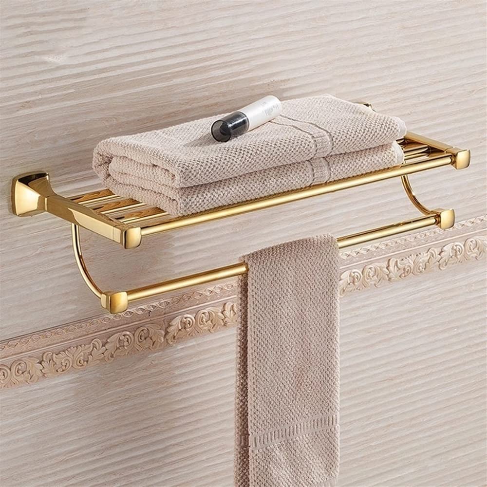 Rieles para toallas y accesorios de baño dorados duraderos