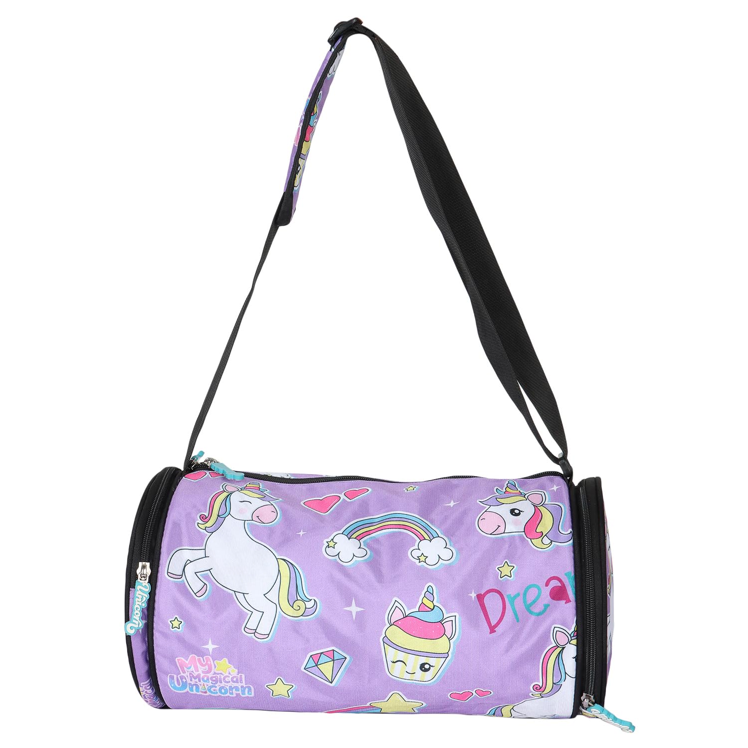 Duffle Bag for Multi Purpose with Separate Shoe Compartment | Unicorn Lightweight, Waterproof Luggage | Soft Polyester Purple Gym Bags - Men & Women | Zipper Lock - Travel/Gym Bag & Sports-image-16