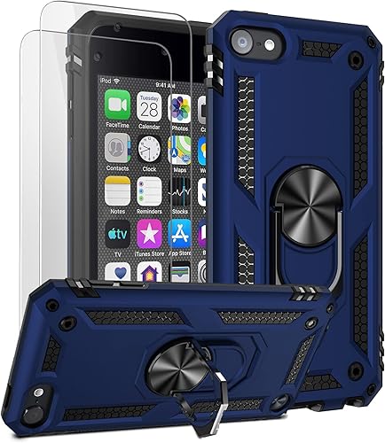 Miniatura 14 de ULAK Funda compatible con iPod Touch 7/6/5 con 2 protectores de pantalla HD, híbrida resistente a prueba de golpes con soporte integrado para iPod
