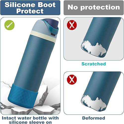 Vista 351 de 2PCS Silicone Water Bottle Boot for Owala 24oz 32oz 40oz, Anti-Slip Protective Sleeve Bottom Bumper Protector for FreeSip, Twist, and Flip Stainless