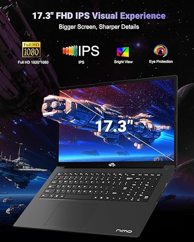 Miniatura 8 de NIMO Portátil ligero para juegos de 17.3", 8 núcleos AMD Ryzen 7 8745HS 16GB DDR5 RAM 1TB SSD (Beat R9 6900HX, hasta 4.9GHz) Radeon 780M GPU IPS FHD