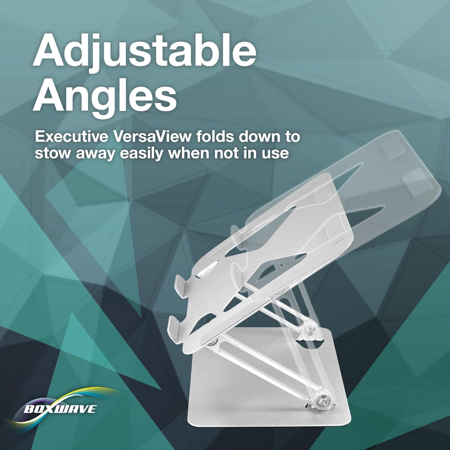 BoxWave Stand and Mount Compatible with Zebra ET401 (10.1 in) - Executive VersaView Stand, Ergonomic Adjustable Viewing Angle Metallic Riser - Metallic Silver