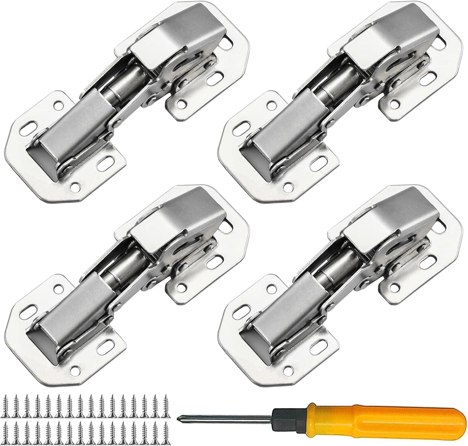 Jiaxitek 4 Pack Soft Close Damping Hinges, 90 Degree Hinges