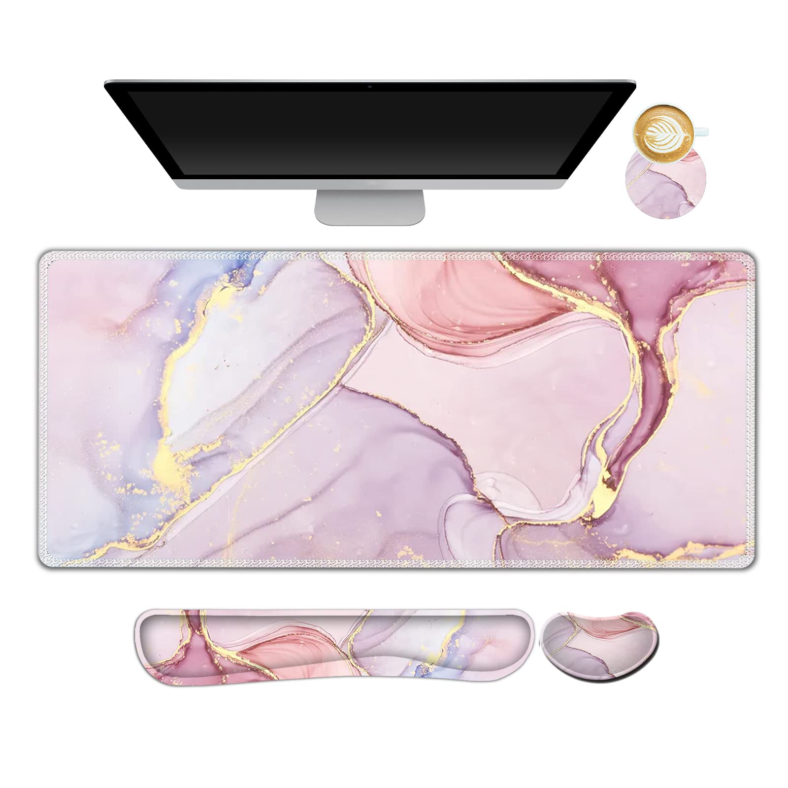 AIMSA Gaming Mouse Pad Set - Wrist Rest & Coaster -29