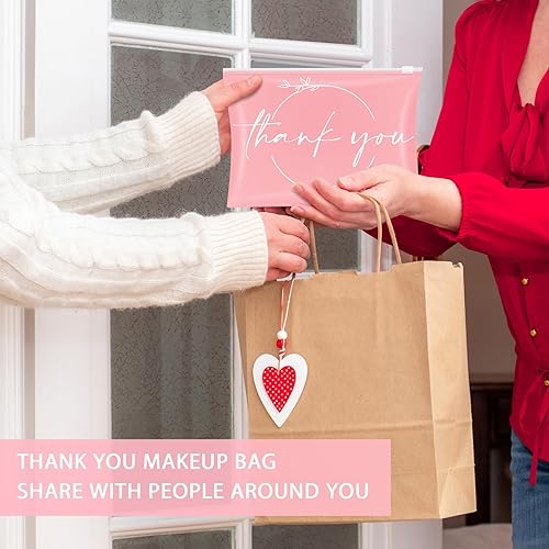 Miniatura 10 de 100 bolsas de maquillaje de regalo de agradecimiento, bolsas de cosméticos EVA con cremallera, bolsas de agradecimiento, mini bolsa de aseo a granel