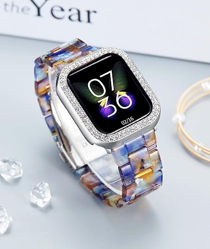 Miniatura 4 de Correas de reloj de resina con funda compatible con Apple Watch Band de 1.575 pulgadas, 1.614 pulgadas, 1.732 pulgadas, 1.772 pulgadas, correa de