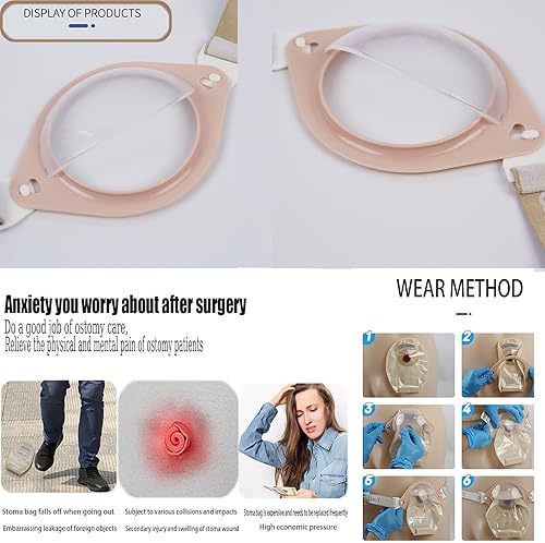 Miniatura 7 de Protector de estoma Escudo de seguridad Refuerzo de chasis de estoma Cinturón de apoyo ajustable para ostomía, cubierta de bolsa de ostomía