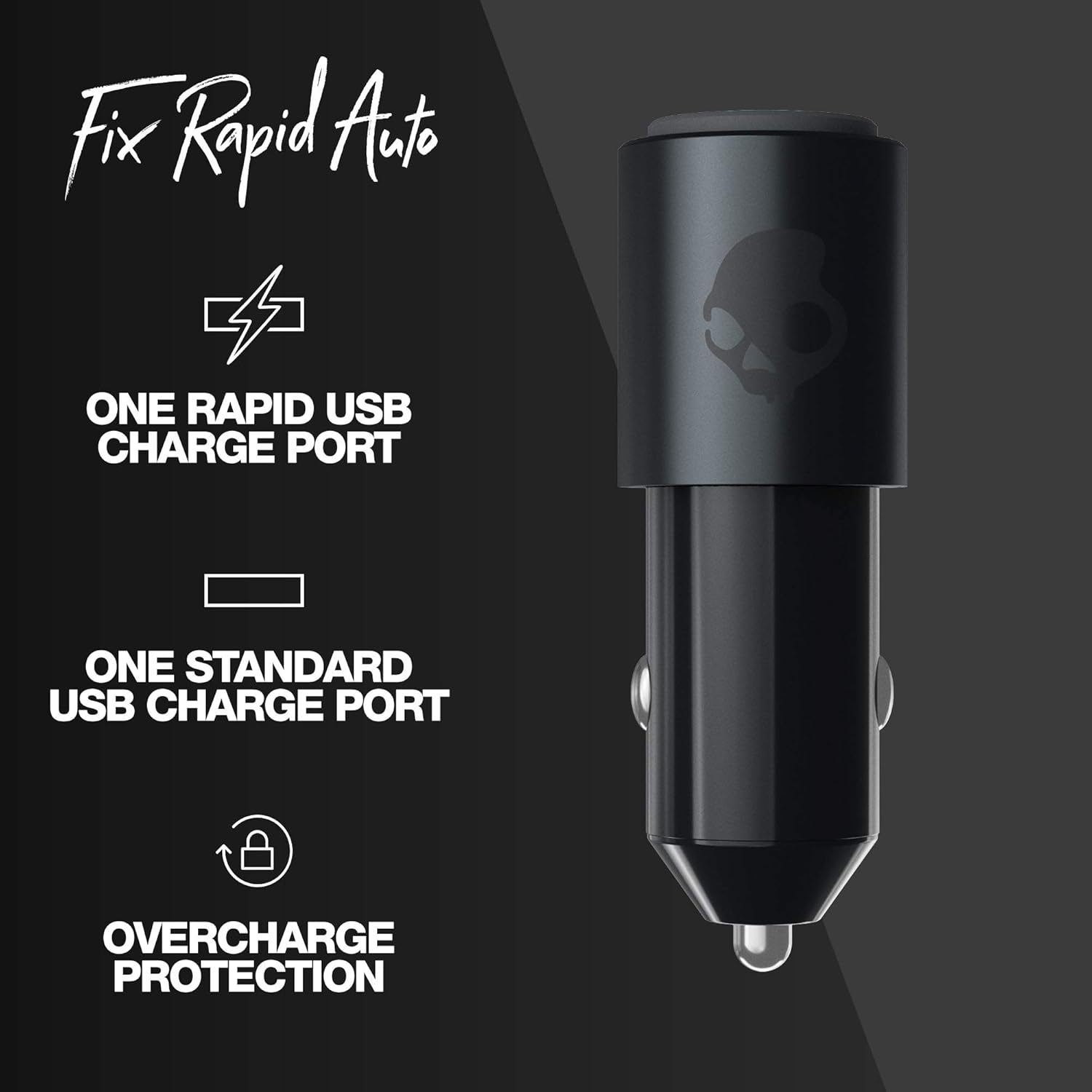 Skullcandy Fix Rapid Auto AC Adapter with Dual USB Port - Black : Everything Else