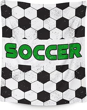 Mercuryelf Soccer Blanket Gifts, 60"x80" Funny Football Throw Blanket for Boys Mens, Cozy Lightweight Fleece Plush for Sofa Bed Room Decor