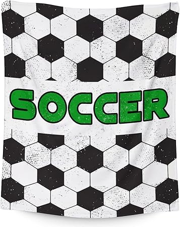 Mercuryelf Soccer Blanket Gifts, 60"x80" Funny Football Throw Blanket for Boys Mens, Cozy Lightweight Fleece Plush for Sofa Bed Room Decor