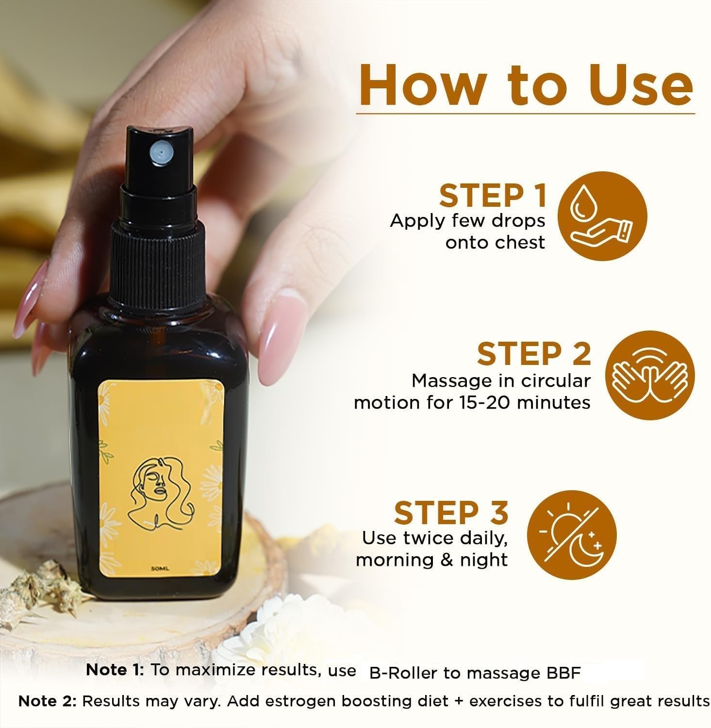 AM Women Massage Oil for Women, Natural Herbal, No Paraben & Chemical, 50ml (Pack of 1)