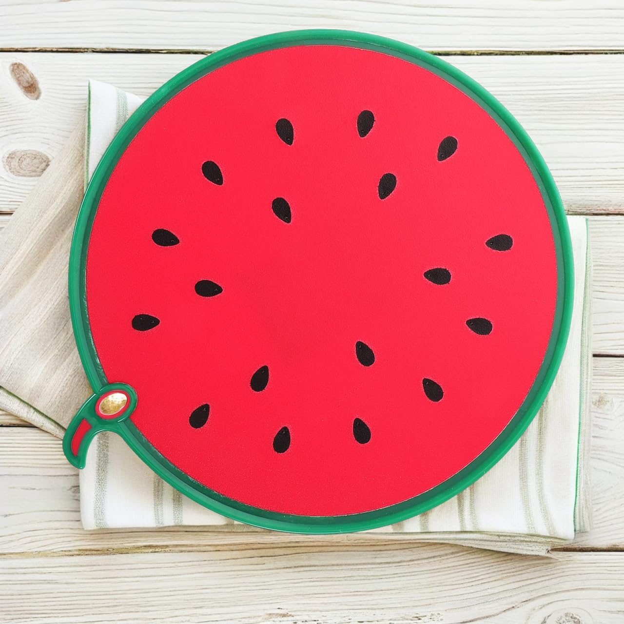 Mehrzweck-Schneidebrett Wassermelonenform 11.81X10.83 Zoll Mit Saftrille Und Rutschfestem Griff Für Obst Gemüse Babynahrung Spülmaschinenfest