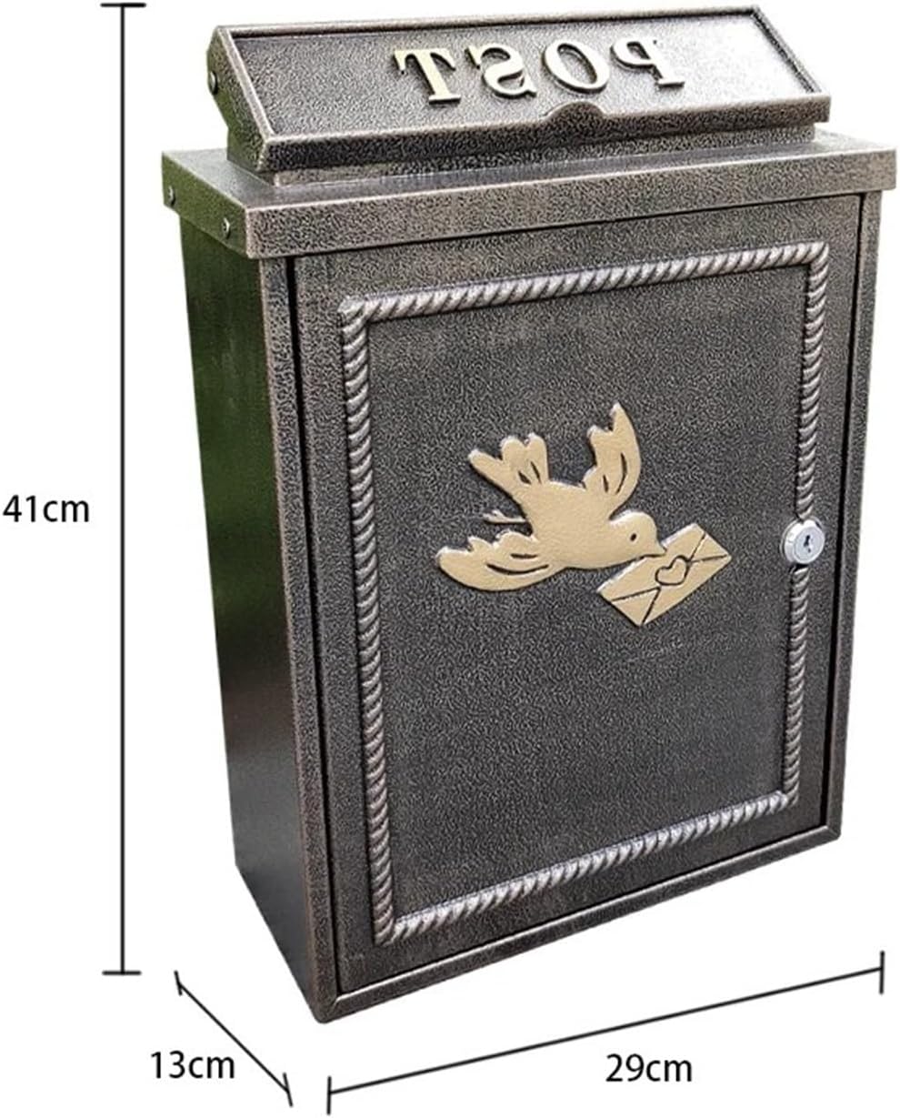 Mailboxes for Outside Street Post Lock Mailbox for Letters, Outer Mail Box, Wall Mount, Balcony(Black)