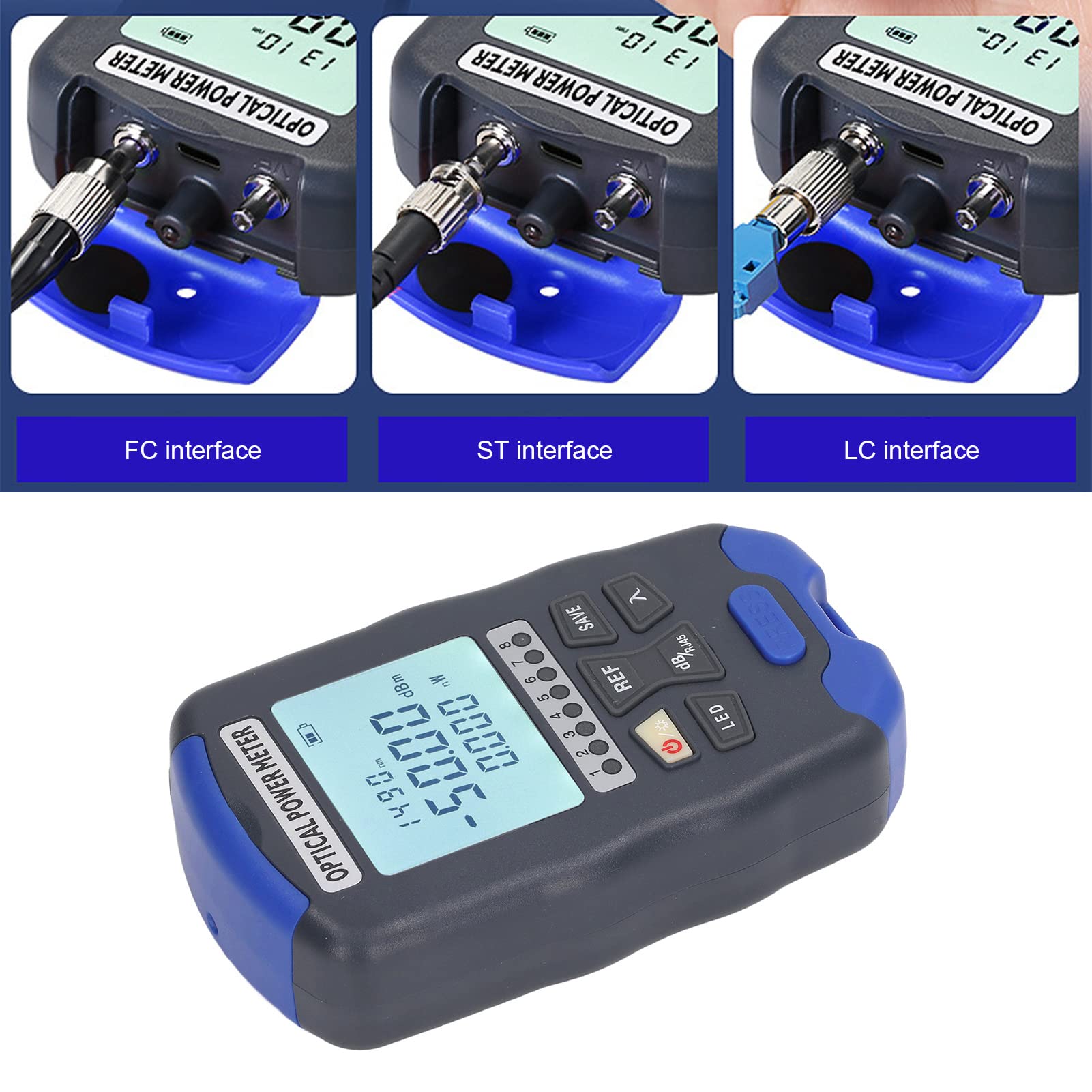 Glasfaser-Leistungsmesser 50 km Optischer Kabeltester VFL-Visualisierungsfehlerorter AUA DC50 (-50~+26dBm)