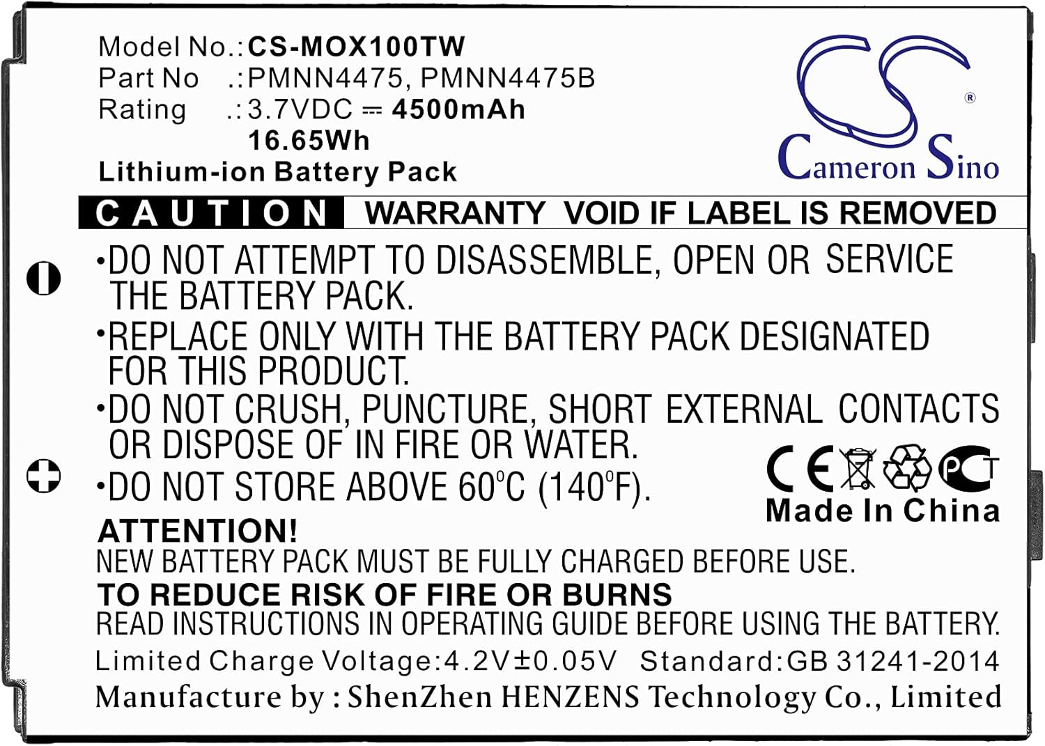 CS Replacement Batteries for LEX L10, L10i, L10ig, L10ig LTE 4500mAh / 16.65Wh Two-Way RadioCS