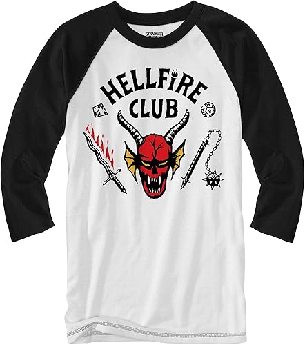 Stranger Things Camiseta de manga larga raglán para adulto Hellfire Club