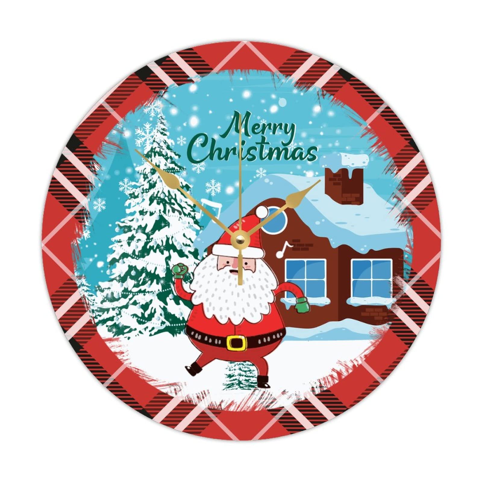 Horloge Happy Santa Claus en bois, l'idée cadeau de Noël idéale