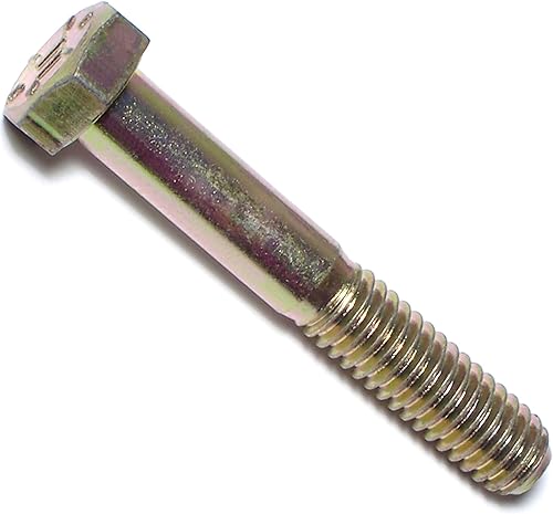 Miniatura 19 de 014973253592 Tornillos hexagonales gruesos de grado 8, 1/2-13 x 4, pieza-4, amarillo