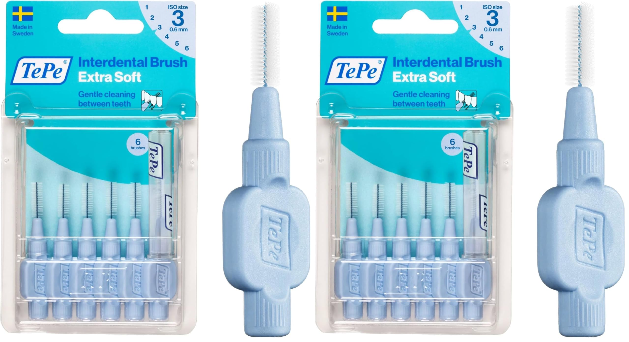 TEPE Blister X-Soft 0.6 MM - MAVİ Diş Arayüz Fırçası (1x 8 Adet) (2 paketi)