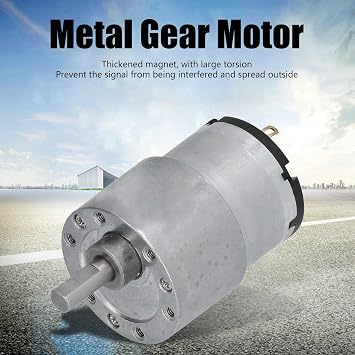 DC Gear Motor, 12V JGB37520 Metal Brush Gear Motor, High Low Speed Reduction Geared Motor, Centric Output Shaft 6 mm Outer Diameter for Electronic Lock DIY RC Toys (107RPM)