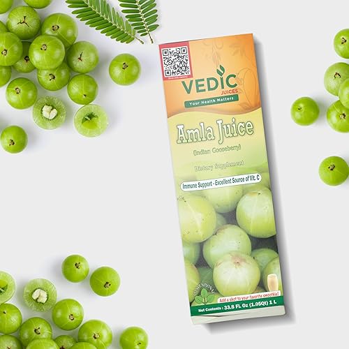Miniatura 5 de Jugo de Amla, suplemento de grosella espinosa india con vitamina C para la salud intestinal, apoyo inmunológico y crecimiento del cabello, bebida de