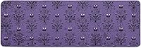 Vista 1 de Libaoge Tapete de cocina de Halloween, 1 unidad, diseño de mansión encantada de Halloween, fondo morado, antifatiga, cómodo, tapete de pie de espuma