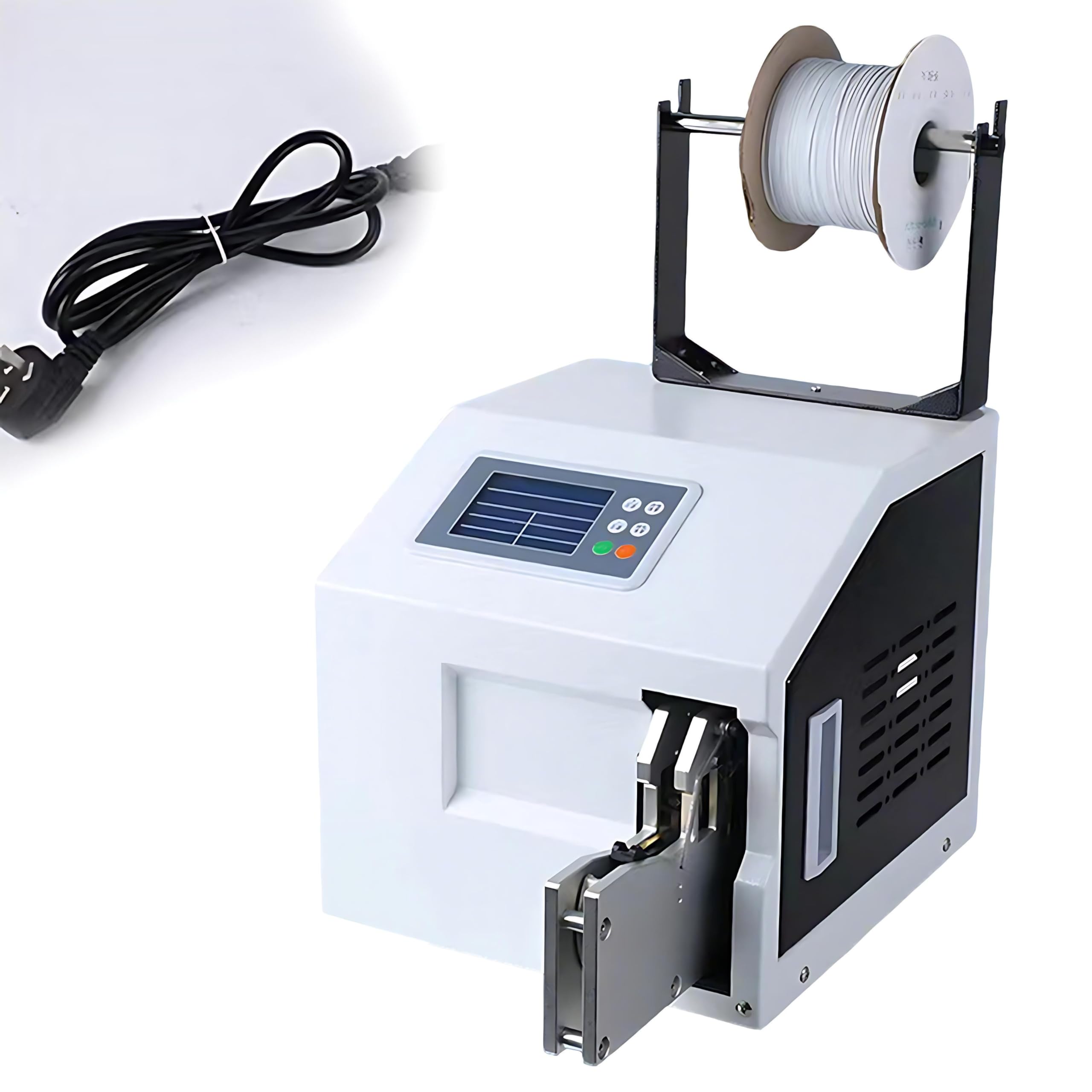 QIUNAOZI Automatic Wire Tying and Bundling Machine, 400W Coil Winding Tying Machine, Includes 1 roll of cable ties, Sensor Binding, for Bakery, Power Cord, etc WireTyingMachine